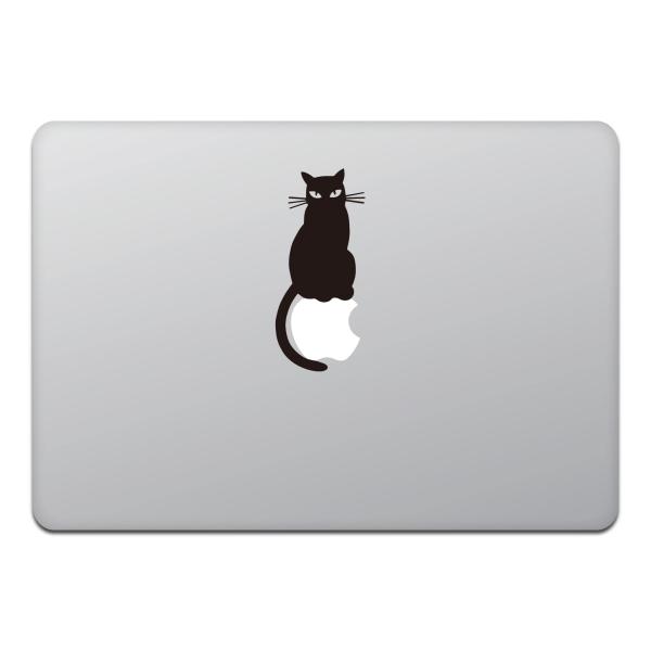 【商品概要】MacBook Air / Pro マックブック ステッカー シール 猫 黒猫 キャット りんごに乗る黒猫MacBook アートステッカー シール対応サイズ :MacBook Air / Pro 11, 13 インチ, Reti...