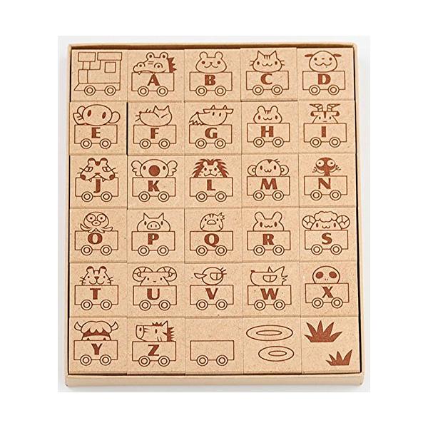 【商品概要】スタンプサイズ：26mm×26mm×15mm紙箱サイズ：137ｍｍｘ165ｍｍｘ18ｍｍ【商品説明】説明少し大きめのかわいい動物柄のアルファベットスタンプです。 パッケージケースは紙箱で出来ています。【商品詳細】ブランド：スタン...