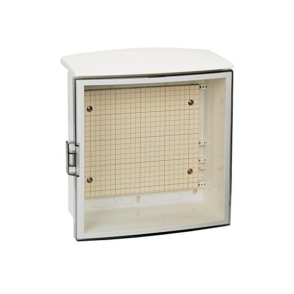 【商品概要】原産国:日本寸法mm タテ:437ヨコ:410フカサ:166扉下有効フカサmm 125~130.5・材質:ABS樹脂製 スモークアクリルドア付色:クリーム(マンセル2.5Y9/1近似)・プラスチック製 屋根付 屋外用・取付基板:...