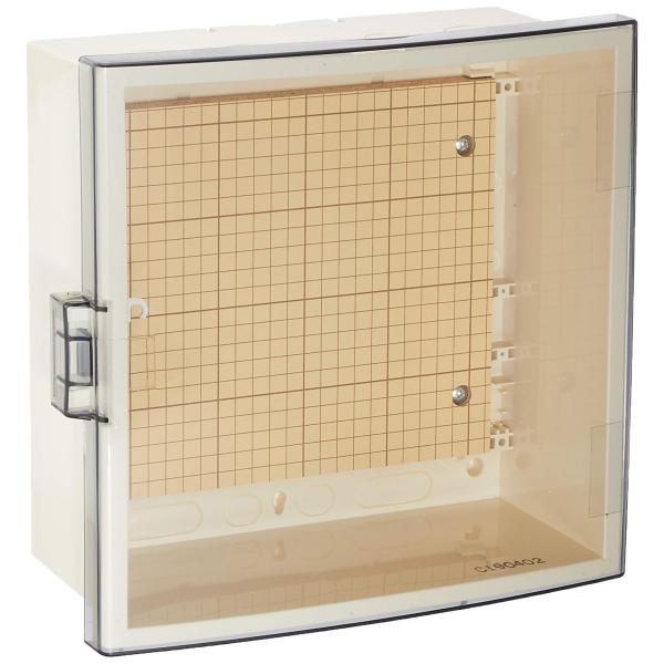【商品概要】原産国:日本寸法mm タテ:303ヨコ:305フカサ:145扉下有効フカサmm 105~110.5・材質:ABS樹脂製 スモークアクリルドア付色:クリーム(マンセル2.5Y9/1近似)・プラスチック製 屋内外兼用・取付基板:木製...