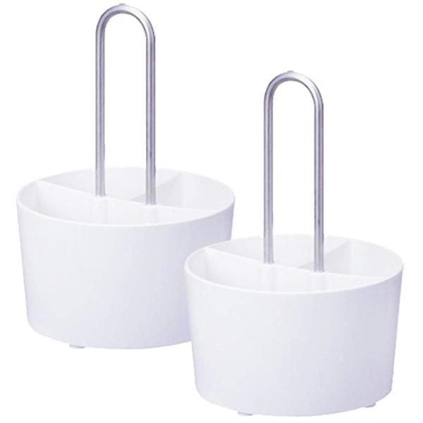 【商品概要】サイズ:10×17cm素材・材質:プラスチック、ステンレス生産国:日本サイズ(約):直径10×H17cmセット内容:2個セット【商品説明】説明スティックシュガー、コーヒーフレッシュ、マドラーを一つにまとめられるべんりな収納ケース...