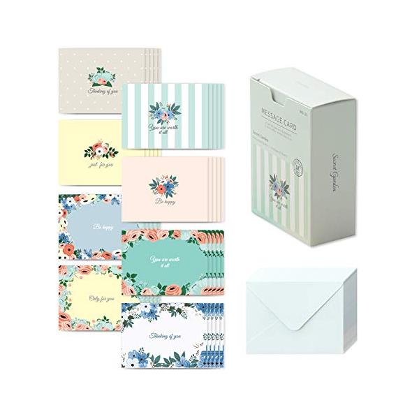【商品概要】8つのデザインの各デザイン別5枚,計40枚,封筒20枚パッケージサイズ : W 7.4cm L 9.7cm H 3.5cmカードサイズ : W 9cm L 6.7cmメッセージカードはクレジットカードより少し大きめです。メッセー...