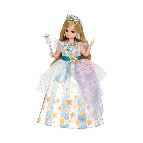 【商品概要】(c) TOMY電池は使用しません。【商品説明】説明商品紹介たくさんのキラキラ輝く星がちりばめられたドレスです。星のサンダルと豪華なティアラ、ネックレス、イヤリング、ステッキがセットになっています。【セット内容】人形（ドレス、下...