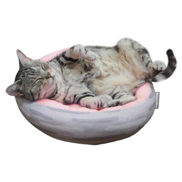 【商品概要】組立寸法:約W450×H100×D450mm,内寸直径300mm用途:ベッド(猫用)内側に猫ちゃんの舌のような肌ざわりのザラザラ感のある生地を使用本体重量:0.29kg原産国:中華人民共和国飼い主様になでなでしてもらいながら、コ...