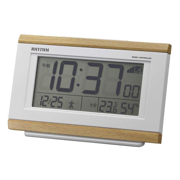 【商品概要】サイズ:8.9x13.5x4.4cm、本体質量:約0.19kg使用電源:単三乾電池x2個(別売)ムーブメント:電波時計(電波サーチ機能)アラーム:電子音アラーム(止めてもまた鳴るスヌーズ機能&amp;アラームオートストップ機能)...