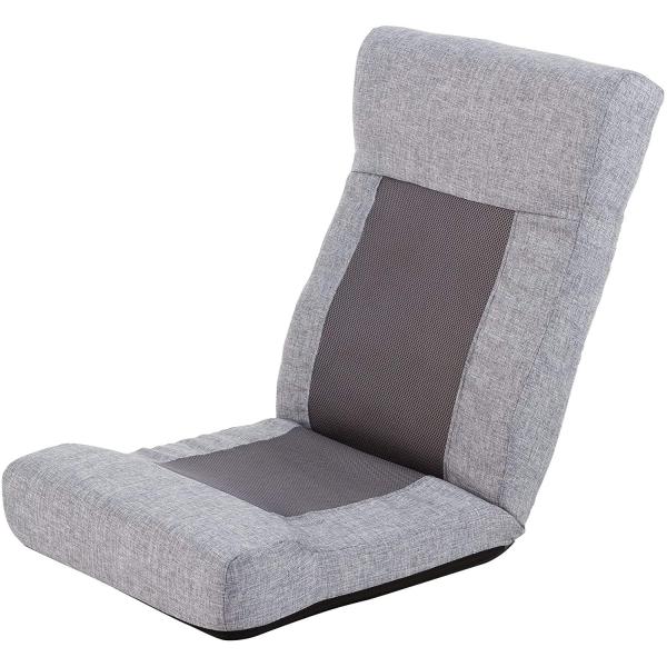 【商品概要】サイズ：50×55×65【cm】　水平時サイズ：50×109×11【cm】　座面高：11cm　商品重量：2.4kg素材：ポリエステル (麻風素材＋メッシュ)　中材：スチール・ウレタンリクライニングが可能なワイドタイプの座椅子です...