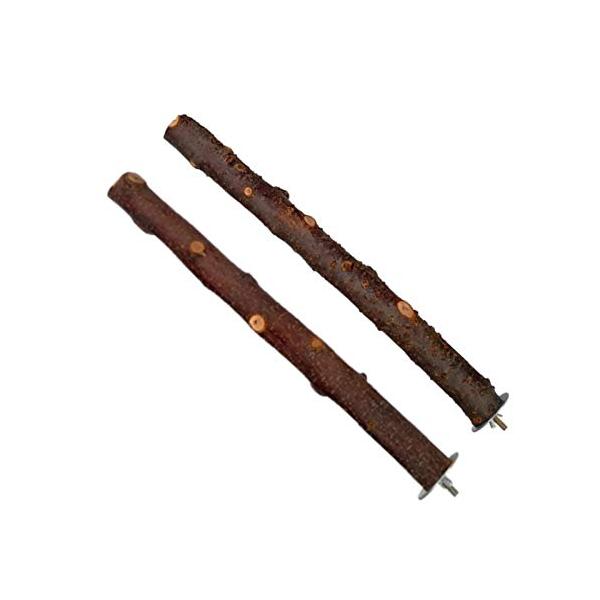 【商品概要】素材：りんごの木 パッケージ：2個長さ：?25CM　枝の直径は1.5~2.5CM(太い部分)です。固定の金具付き、簡単にケージに設置できます。自然木を使用するので、安心してご使用ください。※天然木のため、サイズや形状に多少の違い...