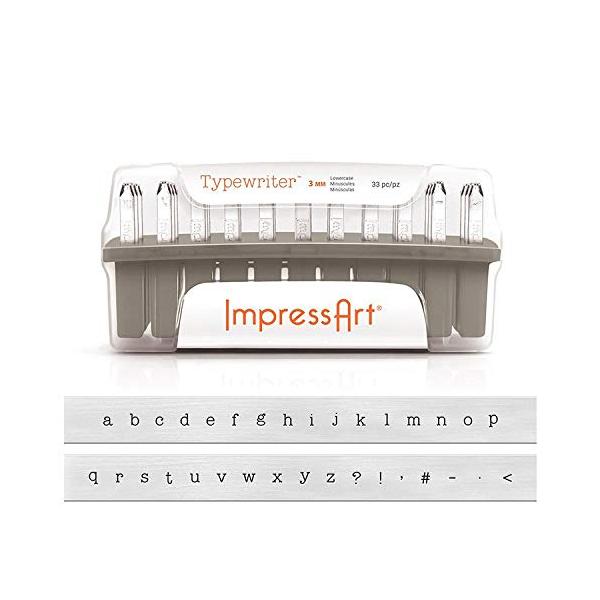 【商品概要】「Typewriter」フォントの小文字レタースタンプセットサイズ：3mm（刻印される文字の高さ）アルファベットのa-z全種、句読点及びデザインスタンプ計7種錆から保護するためのオイルフリー仕上げ側面に数字識別のための刻印入り【...