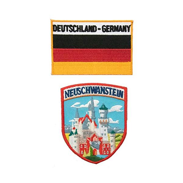 【商品概要】数量：1個ドイツノイシュヴァンアップリケ（3.1×2.5インチ）、1個ドイツフラグパッチ（3×2インチ）。パッチやステッカーパッチの高い耐久性の鉄：携帯電話やノートパソコンのような任意の平らな面に1スティック：すべてのパッチは、...