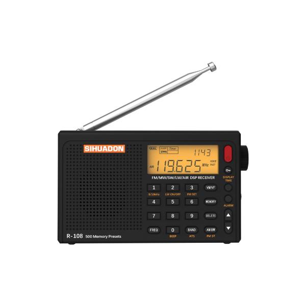 SIHUADON R108 小型短波ラジオ ポータブル 高感度受信 FM/AM/LW