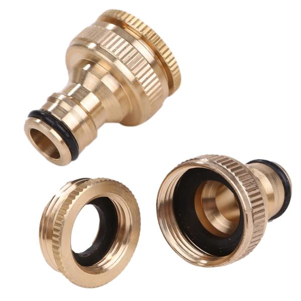 【商品概要】ワンタッチで取付けられるホース用の蛇口コネクタ。真鍮製で見た目もよく、直射日光や凍結にも強い作りになっています。蛇口の取付は２サイズに対応。アタッチメントを取り外して、取付サイズを“1/2"から”3/4"に変換することができます...