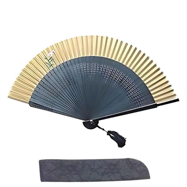 【商品概要】高級感のある最高品質のシルク100%の生地、さらに職人の技術の粋を集めの細工。使うほど手に馴染み、しなやかさを実感していただけるはずです。着物屋さん、お土産屋さんなどでも販売されている確かな品質化粧紙箱入りレース扇子袋付（色はお...