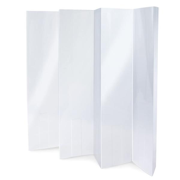 【商品概要】簡単に折りたたんで持ち運びが自由な卓上パーテーション軽くて強い！除菌可能なPP素材を採用。スリット部を開口する事でデスクトップパネルに挿して使用する事も可能。持ち運びが簡単なので、席の移動や外出先での飛沫対策にもお使いいただけま...