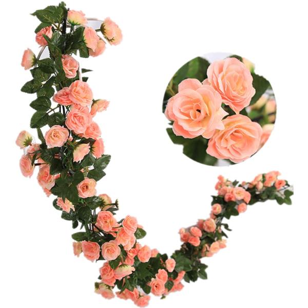 【商品概要】?【商品内容】：ローズ藤*2本、1本のサイズ：長さ約1.8m（138輪花）、材質：シルク、プラスチック?【雰囲気づくり】：人工バラの藤の長さは約1.8メートルで複数のバラ花頭は茎の左右に分布しています。綺麗な色合いは本物の再現、...