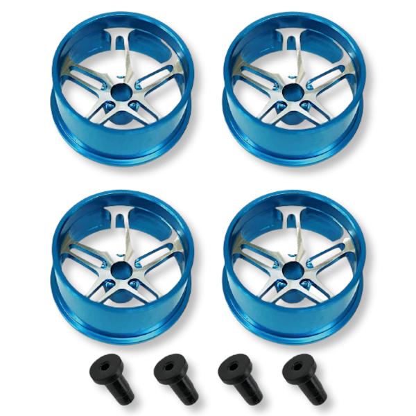 Lanx. ミニ四駆用 アルミホイール 4個セット クリアブルー デュアル