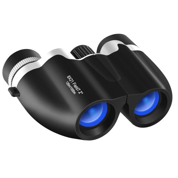 【商品概要】【8倍双眼鏡】対物レンズ21mm口径、倍率8倍。対物レンズには明るくシャープに対象物を見て頂ける様にグリーンコートを採用し臨場感にあふれる超広い視界長い時間覗いても酔わず気楽に使用できる。8倍ズームだから細かい表情や汗までしっか...