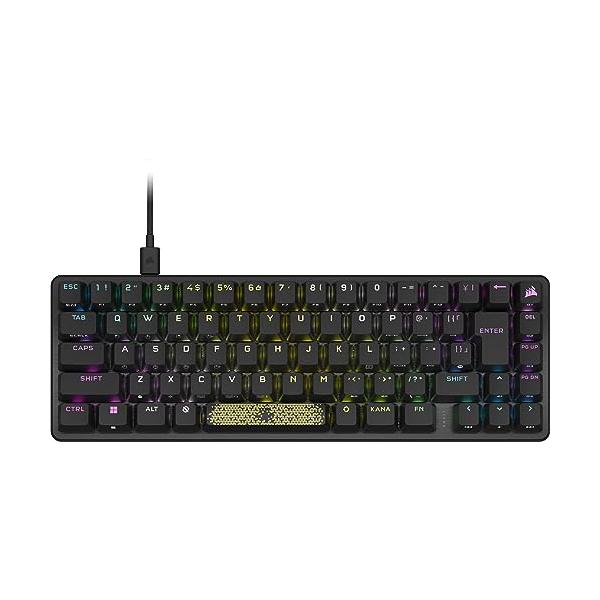 【商品概要】持ち運びにも便利な65％サイズのテンキーレスゲーミングキーボード。100％の機能を省スペースで使用できることでデスクトップ上のスペースを占有せずマウスの動きを妨げません。CORSAIR AXONテクノロジー対応、標準的な1000...