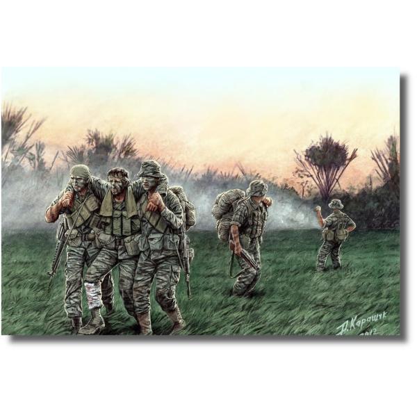 マスターボックス 1/35 アメリカ 海軍特殊部隊 5体負傷兵搬送 撤退