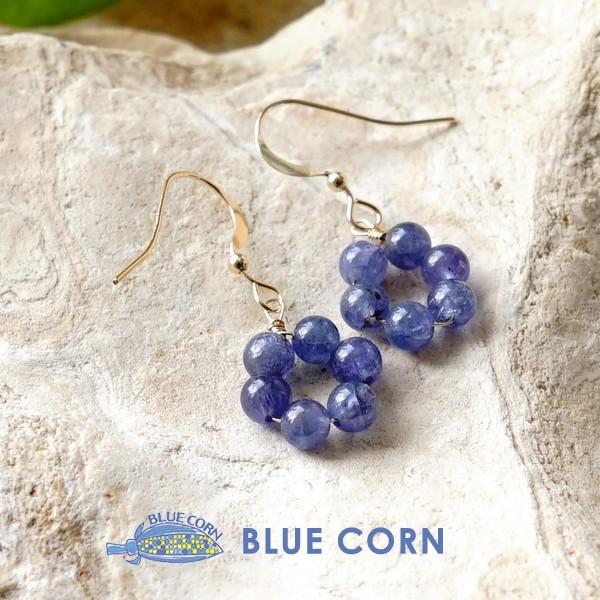 タンザナイト グレームーンストーン ピアス イヤリング 天然石 14kgf