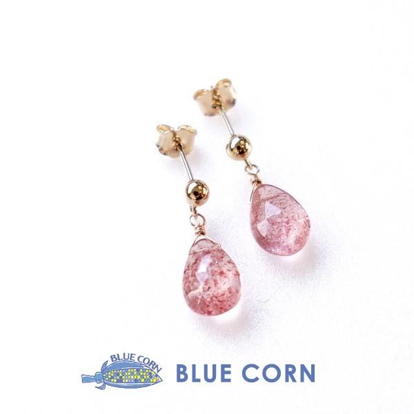 天然石 ピアス 14kgf ストロベリークォーツ ピンクエピドート ピンク スタッドピアス 可愛い おしゃれ レディース パワーストーン ギフト プレゼント Pop 2 ブルーコーン 通販 Yahoo ショッピング