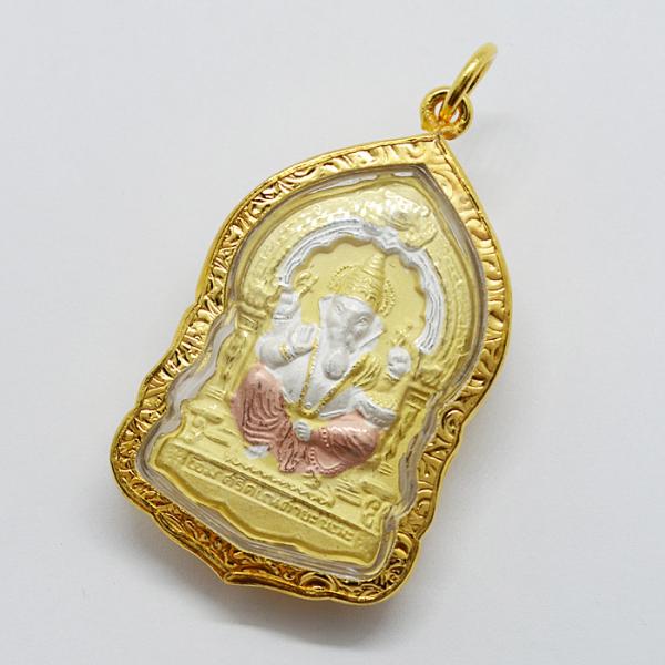 プラクルアン ガネーシャ 神様 金 ゴールド チャーム お守り タイ