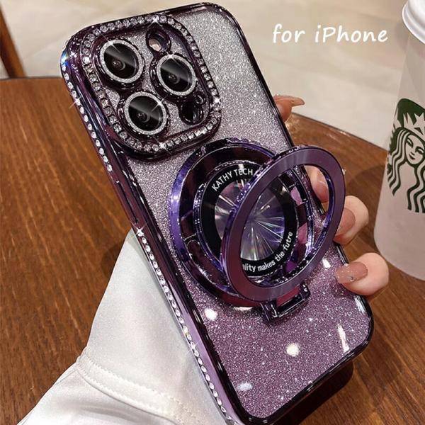 iphone16pro ケース MagSafe対応 iPhone16promaxケース キラキラ iPhone16 スタンド付き 15promax 15pro iPhone15 耐衝撃 スリム iphone14ケース 14pro iphone13