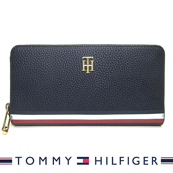 トミーヒルフィガー 財布 TOMMY HILFIGER 長財布 ラウンドファスナー シグネチャートリムロングウォレット AW0AW10540