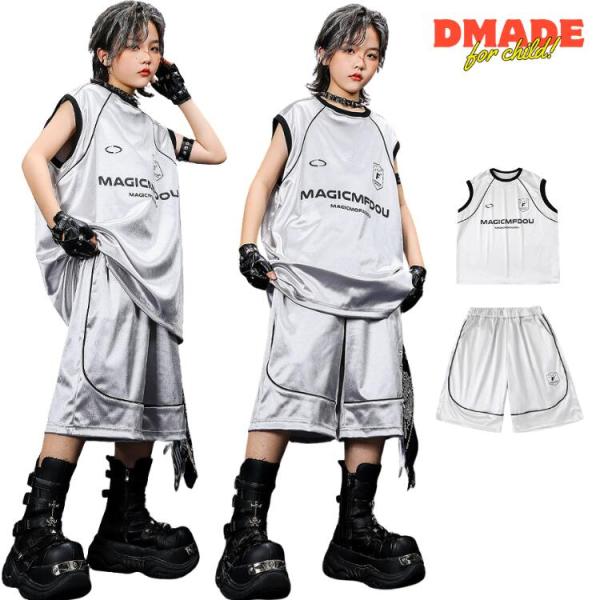 ユニフォーム　ダンス バスケ ユニフォーム風 キッズ ダンス 衣装 セットアップ ヒップホップ
