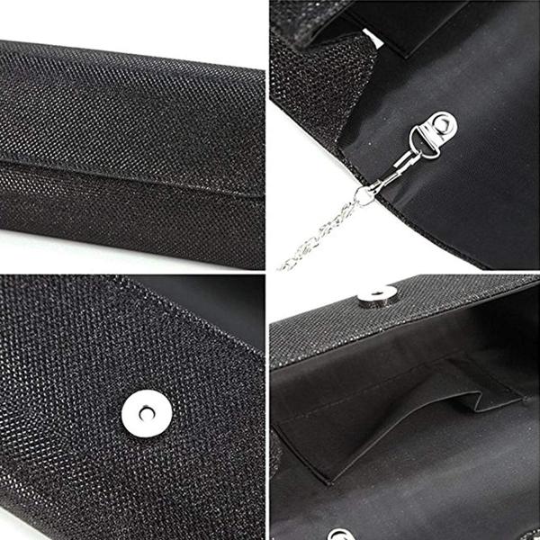 Chilmoイブニングバッグクラッチバッグ女性用キラキラ輝くパーティー結婚式の花嫁のハンドバッグ 黒 U Blue レディースファッション Planet Seedのchilmoイブニングバッグクラッチバッグ女性用キラキラ輝くパーティー結婚式の花嫁のハンドバッグ 黒