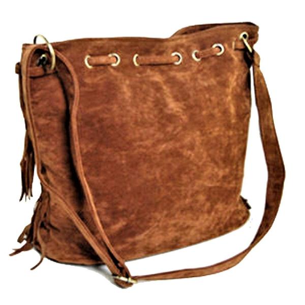 Women Handbag Faux Chamois Brown Color Women Handbag Faux Chamois Brown Color