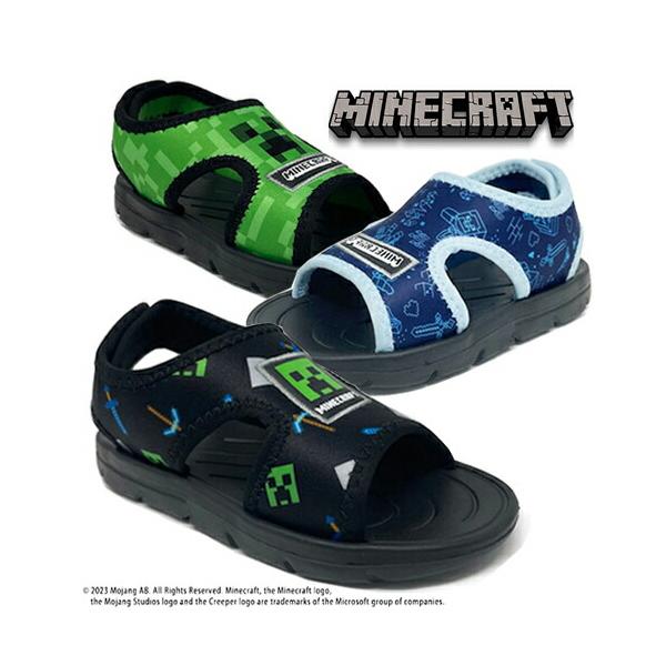 マインクラフト Minecraft 公式 キッズ ベルトサンダル 024 18〜22cm 1S4198H Minecraft クリーパー  靴 グッズ 男の子 プール