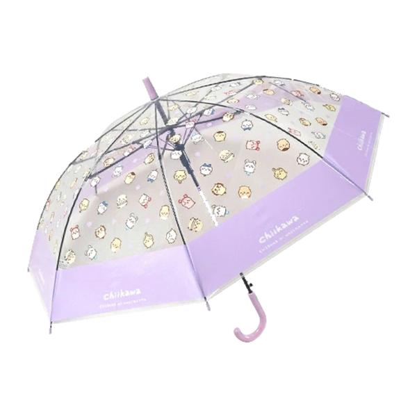 ちいかわ ジャンプ傘 しろめーず ビニール 傘 55cm ハチワレ うさぎ 女の子 子ども アパレル 雑貨 ワンタッチ モモンガ 小学生 子ども 雨具 雨傘 傘 431499