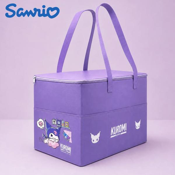 クロミの野望 ひんやりかごバッグ 約H30×W42×D28cm 保冷バッグ クーラーバッグ キャラクター アウトドア ピクニック サンリオ 大容量 雑貨 収納 キャンプ 軽量
