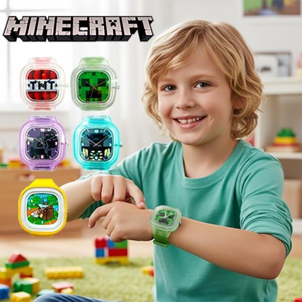 世界中で大人気のゲーム『Minecraft（マインクラフト）』から、スペシャルデザインのリストウォッチが登場！ブロックの世界観をそのまま腕時計に閉じ込めた、ファン必見のアイテムです◎この腕時計をつけて、マインクラフトの世界へ冒険に出かけよう...