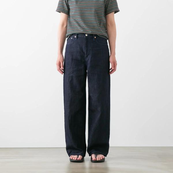 サキュウ FS linen wide boys コットン リネン ワイド デニム  caqu 24208  綿 麻 春夏 ジーンズ レディース 日本製