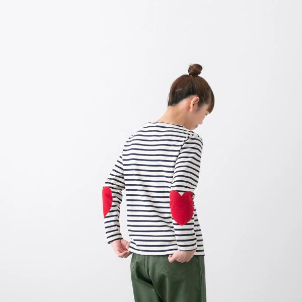 SAINT JAMES 長袖 ボーダー ハートエルボーパッチ OUESSANT セントジェームス ウエッソン 長袖 ボーダー ハートエルボー
