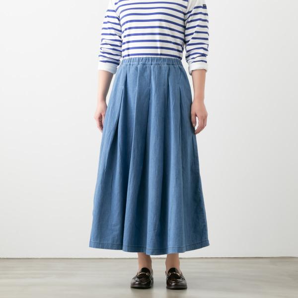 美品 23AW スタンプアンドダイアリー デニムタックスカート ワンウォッシュ STAMP AND DIARY スタンプ アンド ダイアリー デニムスカート