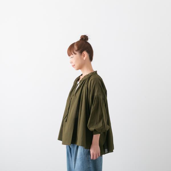 SOIL（ソイル） 60s CAMBRIC PLAIN WITH LACE STRING COLLAR GATHERED