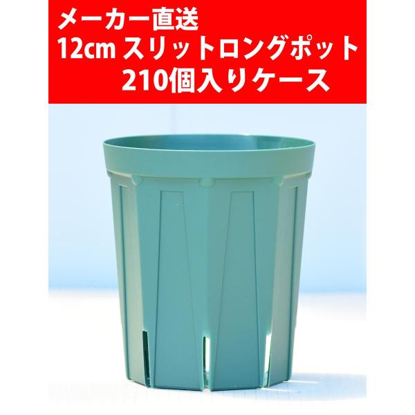 【メーカー直送】スリットロングポット 12cm CSM-120L グリーン 210個入りケース