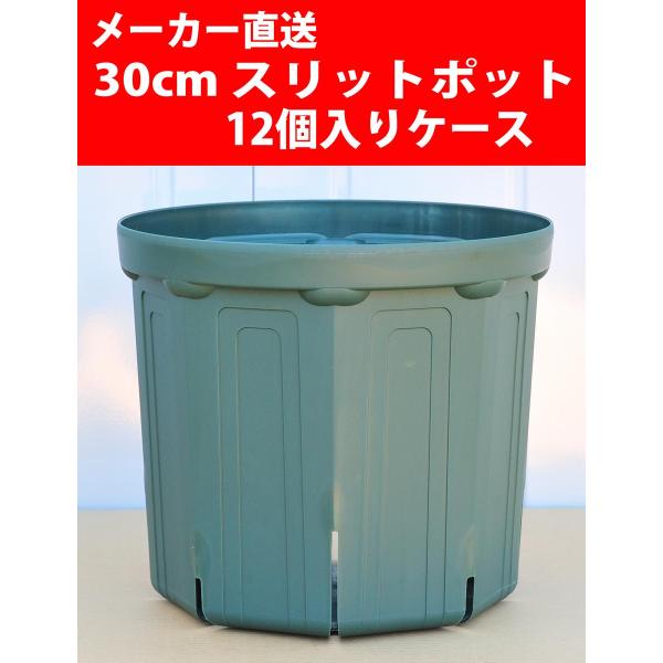 定番スリットポット の 30cmサイズ12個入りケースでのお届けです。ブルーベリーの大苗育成用に使い易いサイズです。（8角形）外形300mm×内径260mm×高さ265mm、容量約13.5リットル【お届け・配送について】こちらはメーカー直送...
