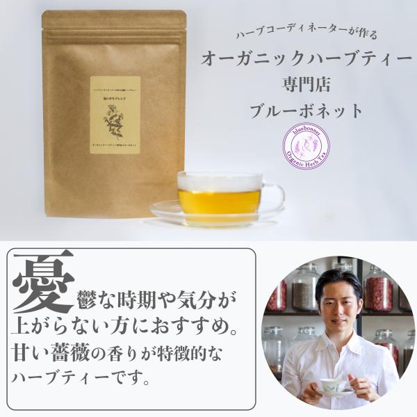 ◯オーガニックハーブティー専門店ブルーボネット　ハーブコーディネーターが作るハーブティー本品はセントジョーンズワートを使用したハーブティーです。医薬品との相互作用に十分注意してご利用ください。気持ちが沈んでいる時や憂鬱な時、何もする気になれ...