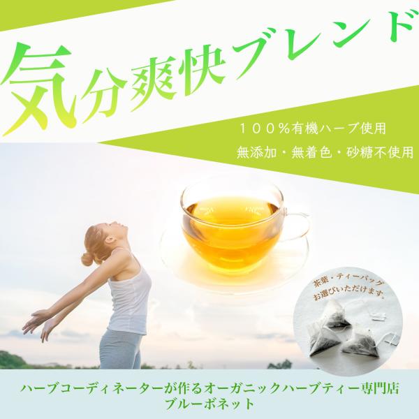◯オーガニックハーブティー専門店ブルーボネット　ハーブコーディネーターが作るハーブティーリフレッシュ、リラックスを主な目的とした、爽やかなシトラス系のハーブティーです。暑い時期は、水出しや氷で冷やしてお召し上がりください。■原材料ジャーマン...