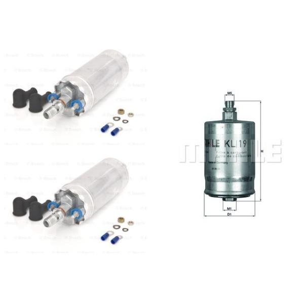W124 BOSCH 燃料ポンプ 0580254911 2個 フィルターセット OEM セット