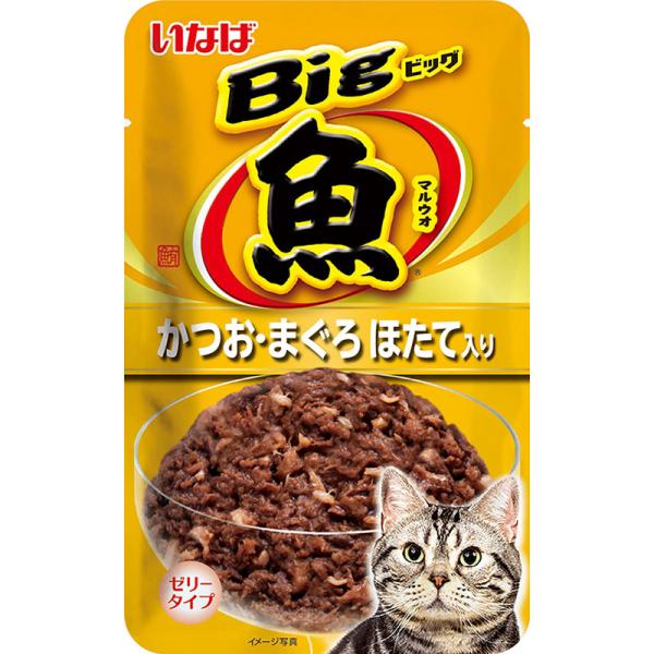 ［いなばペットフード］Bigマルウオ かつお・まぐろ ほたて味 80g TCR-35 タイ