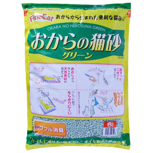 [常陸化工] ON-G6 おからの猫砂 グリーン 6L 日本