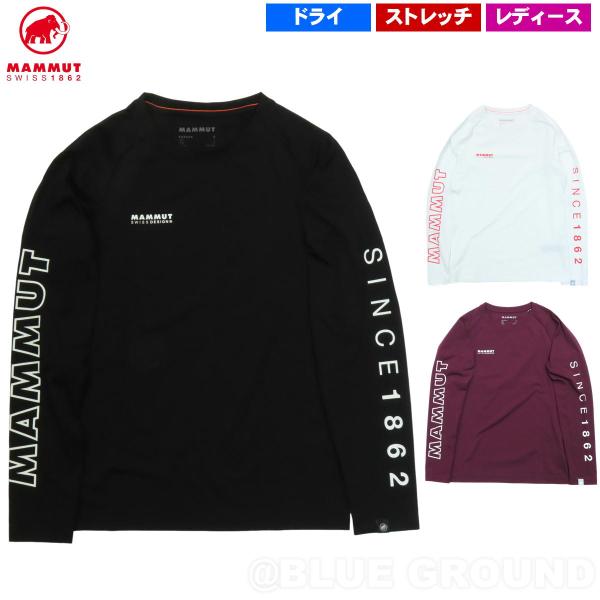 月初セール14%オフ マムート / QD ロゴ プリント LSTシャツ AF レディース： ・ 長袖 ドライ 速乾 アウトドア トレッキング 登山 アシアンフィット 袖プリント