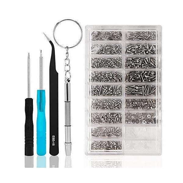 他サイト： 小ネジキット 1100個入り 小ネジセット 修理キット メガネ 腕時計 玩具 コンピュータ用ネジ＆ナットセット 小ネジ パーツ ナット 平ワッシャーの商品画像