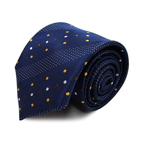他サイト： MICHIKO LONDON(ミチコロンドン) ブランドネクタイ 日本製 西陣織 シルク100％ ジャガード織 織柄ドット (C柄：ネイビー)の商品画像