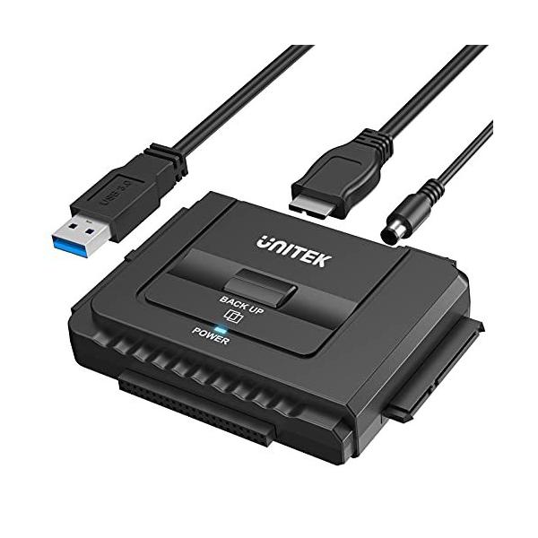 他サイト： Unitek USB-A IDE SATA 両方対応 USB3.0 ドライブ交換アダプター 2.5/3.5インチHDD SSD 光学ドライブに対応 コの商品画像
