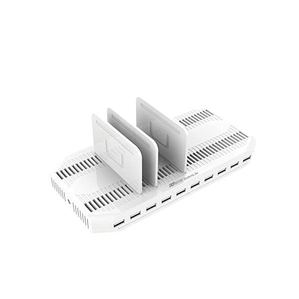 iPad、iPhone、スマホ、タブレットをまとめて最大10台同時に急速充電！すべての USB ポートが 2.4A 急速充電に対応定格出力：10ポート合計最大19.2A　合計最大出力：96W（理論値）Apple 12W 対応 スマート IC...